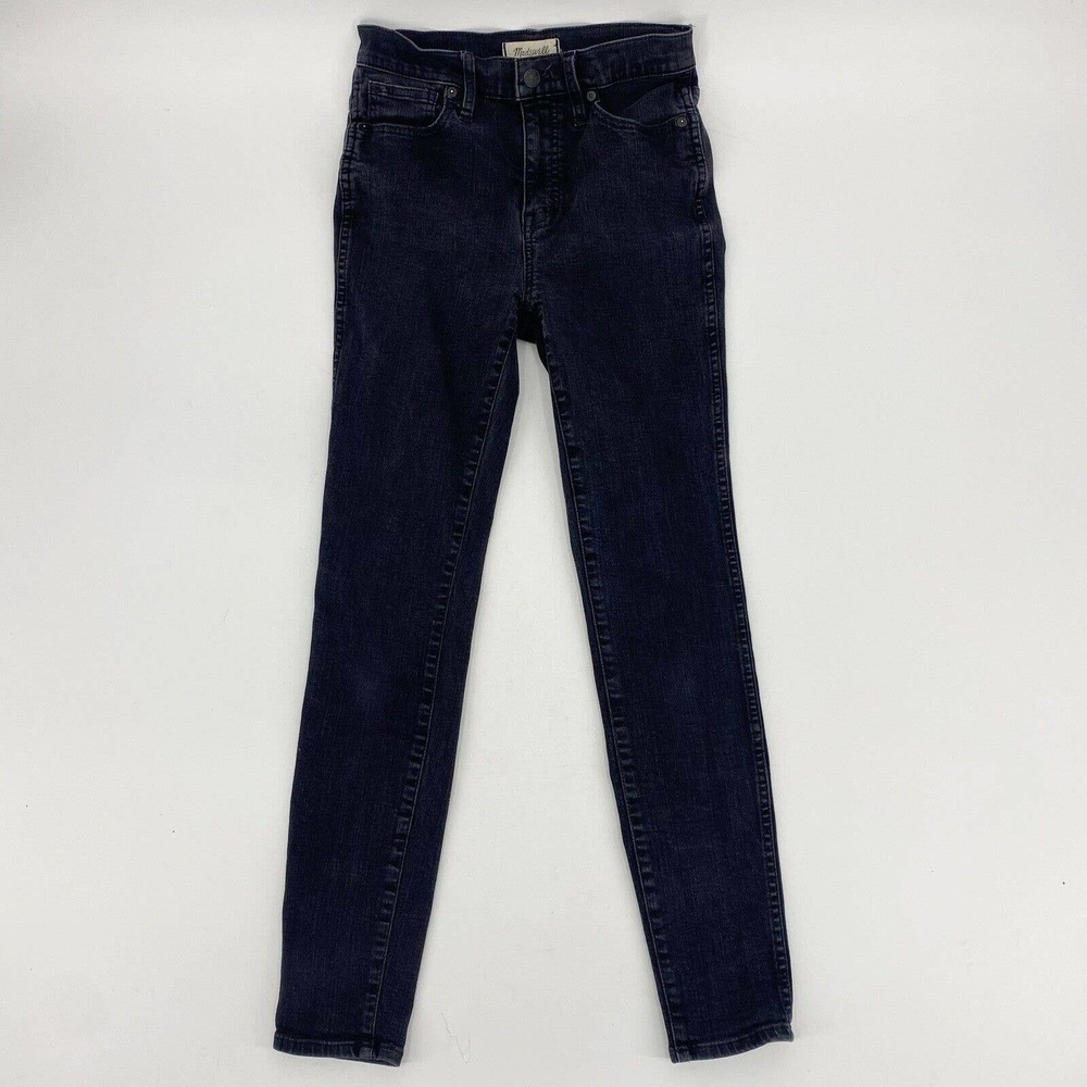 Madewell 10" High Rise Skinny Jeans Stretch Faded Black Sz 26